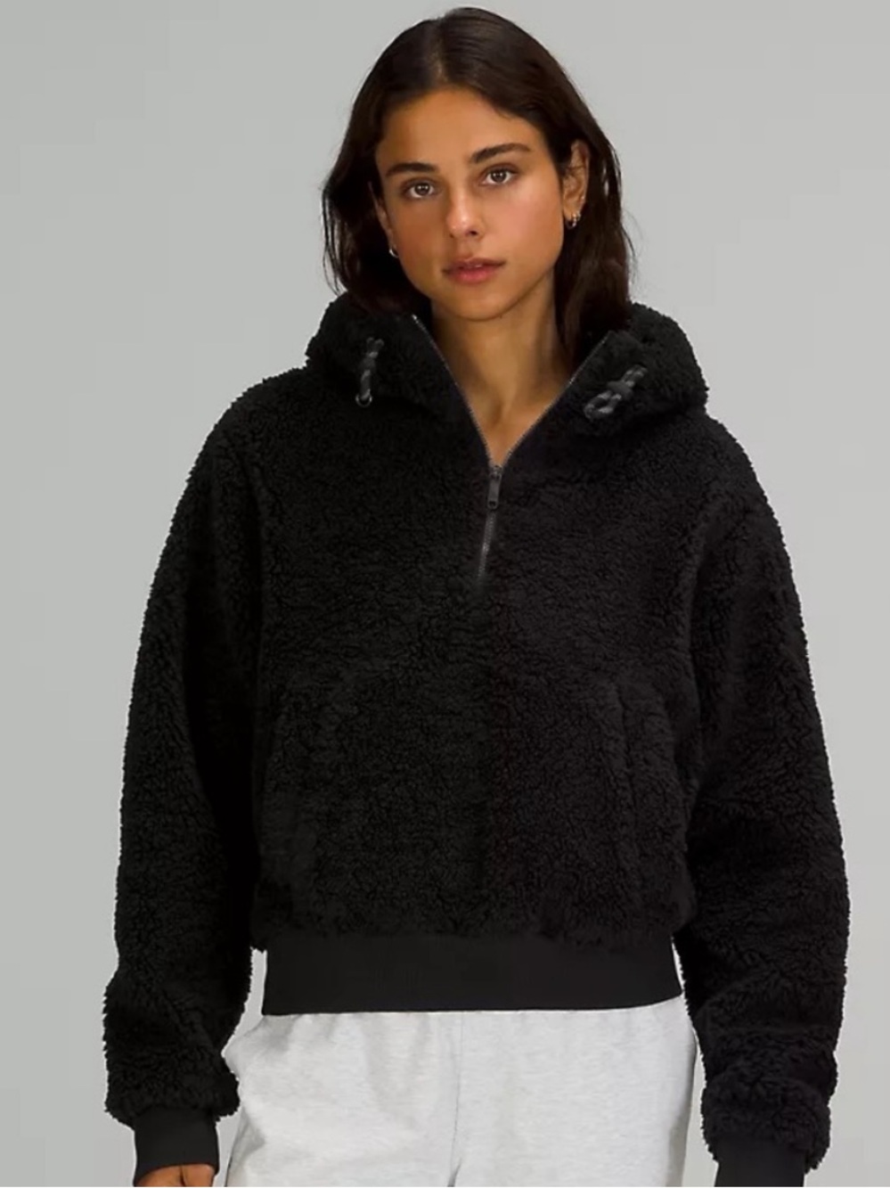LULULEMON Oh So Sherpa Black Half Zip Hoodie